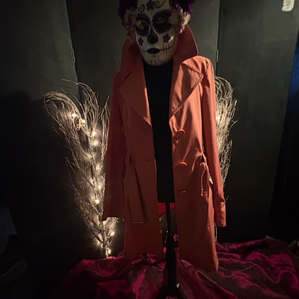 Source Unknown Orange Trench Coat